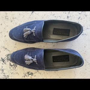 To Boot New York, Navy Suede Tassel Loafers